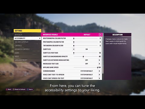 Forza Horizon 5 Accessibility Features