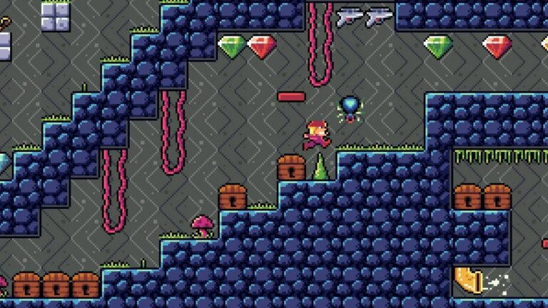 Crystal Caves Hd traz de volta à vida um icônico jogo de plataforma para PC dos anos 90!