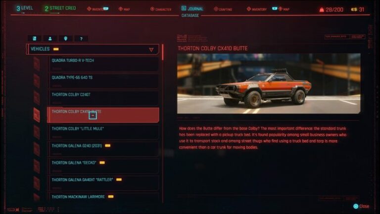 Cyberpunk 2077: So erhalten Sie alle kostenlosen Fahrzeuge