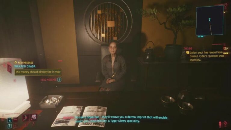 Cyberpunk 2077: Collecting Free Reward from Cassius Ryder in The Gig