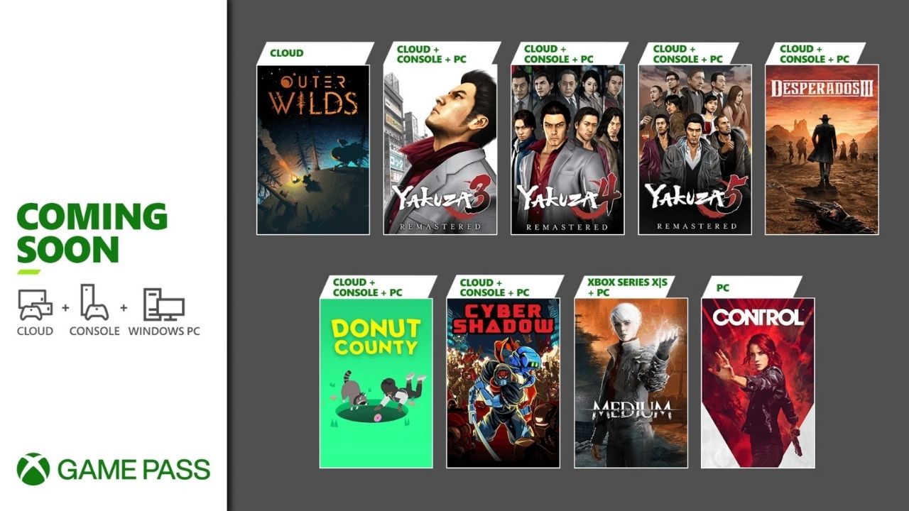 Yakuza, Control y otros títulos próximamente en la portada de Xbox Game Pass