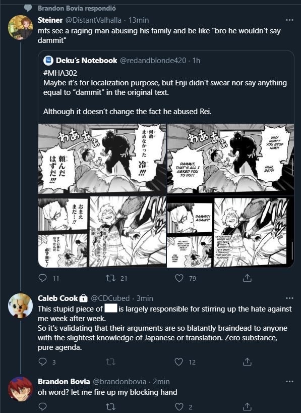 El traductor de My Hero Academia, Caleb Cook, expulsado de Twitter por fanáticos tóxicos