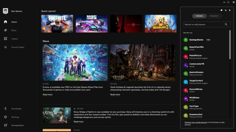 Actualización social de Epic Games Store para que se parezca más a los canales de Discord