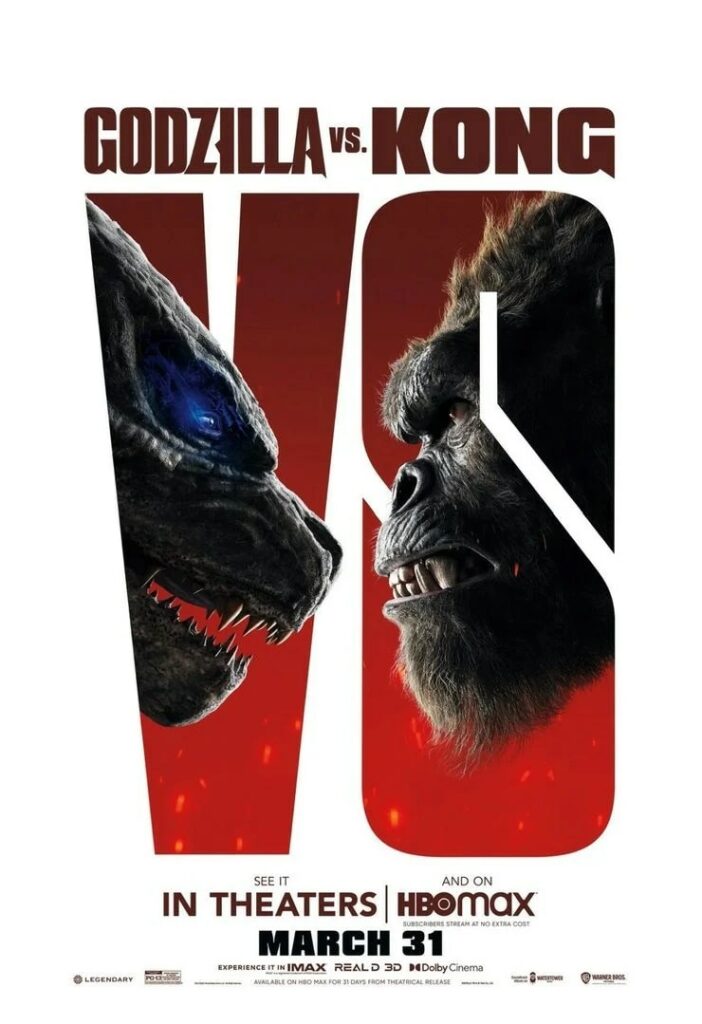 godzilla and kong stare at each other in the new gvk poster