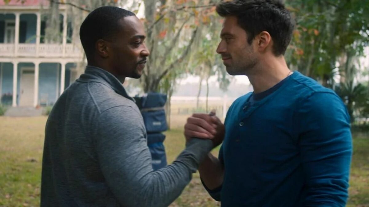 Anthony Mackie and Sebastian Stan in the Falcon and The Winter Soldier