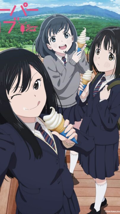 Das neue Bild von Super Cub Anime zeigt das gesunde Leben von Koguma, Reiko und Shii