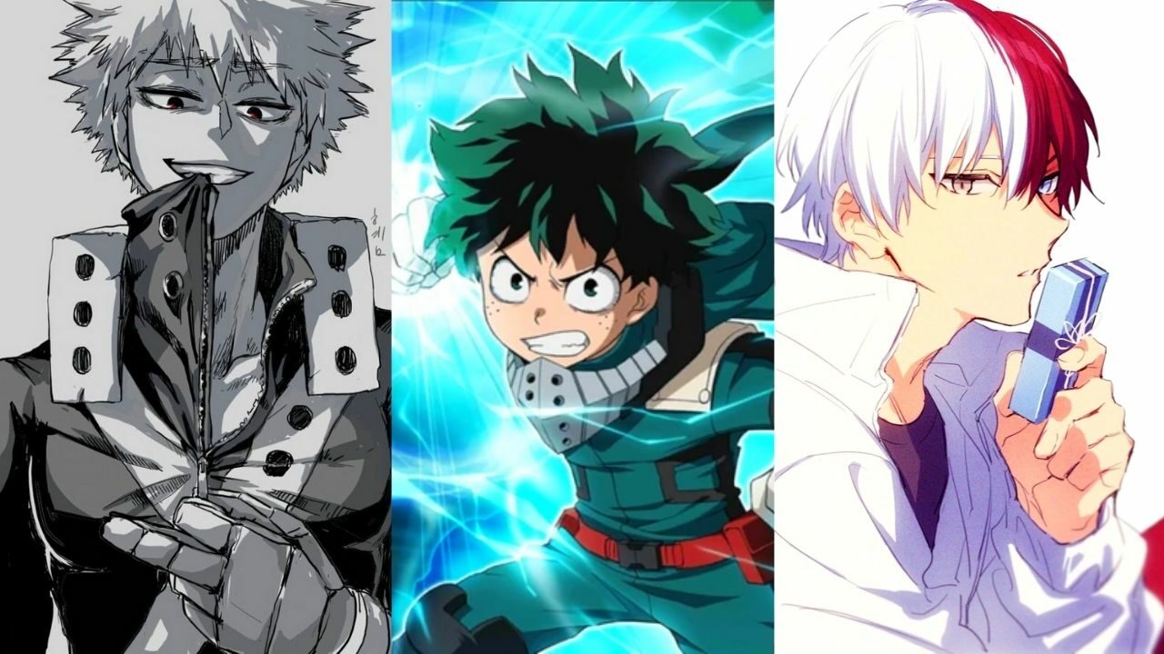 ¡La película de anime My Hero Academia 3 muestra la mejora de estilo de Deku, Bakugo y Shoto! cubrir