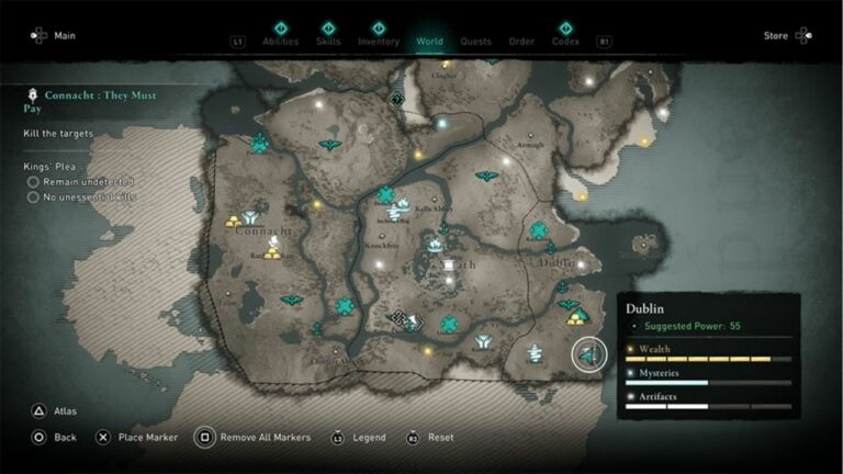 AC Valhalla Wrath of the Druid DLC: Dublin Treasure Hoard Map Guide