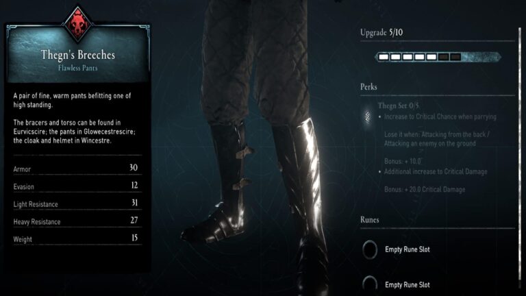 All the Perks for Best Bear Armor Set: Thegn’s Armor in AC Valhalla