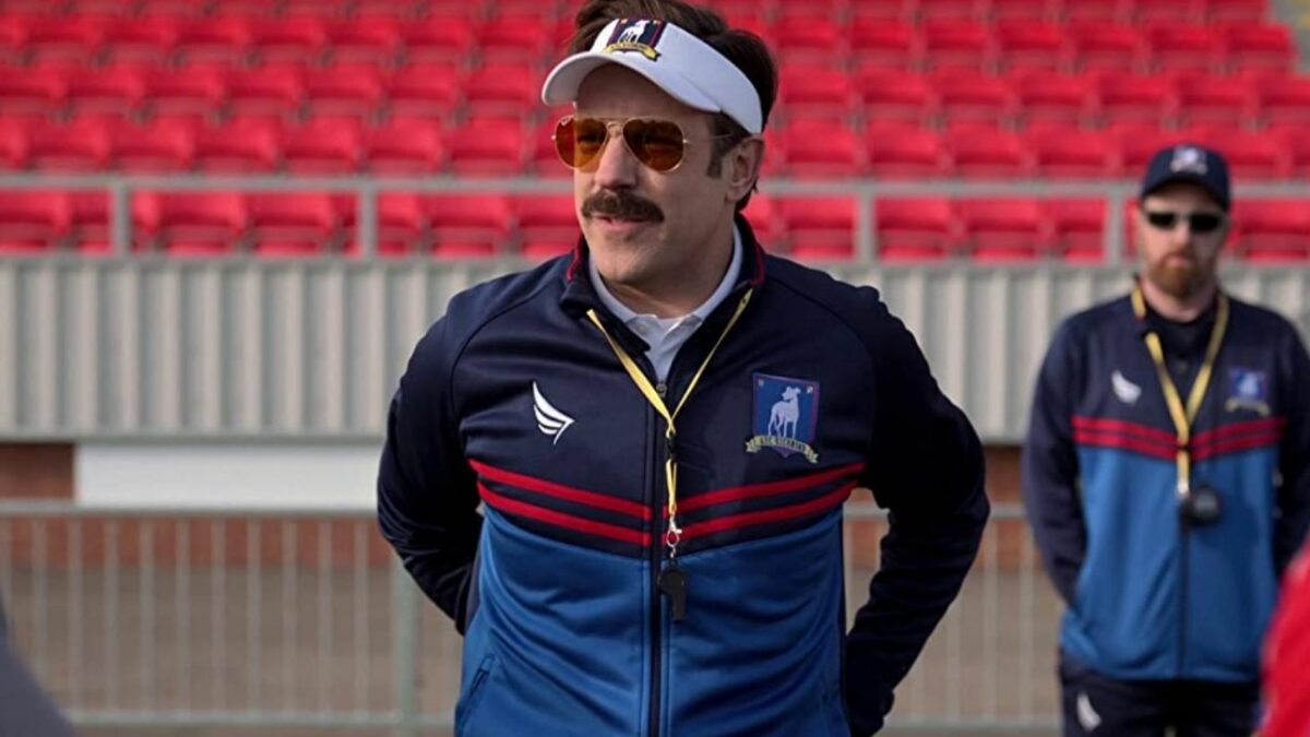 Brendan Hunt and Jason Sudeikis in Ted Lasso (2020)