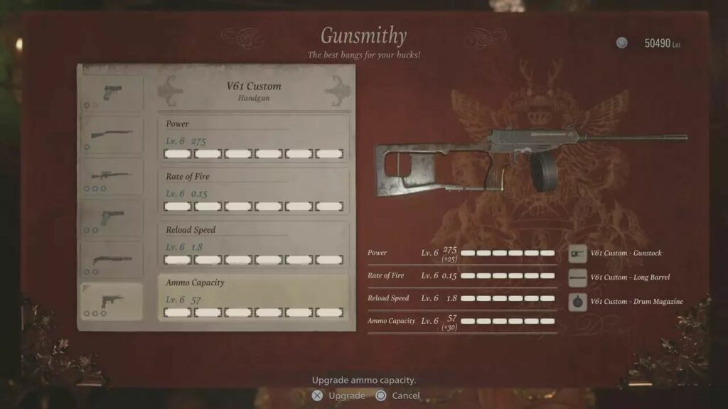 V61 Custom Las mejores armas en Resident Evil Village: armas que no te puedes perder