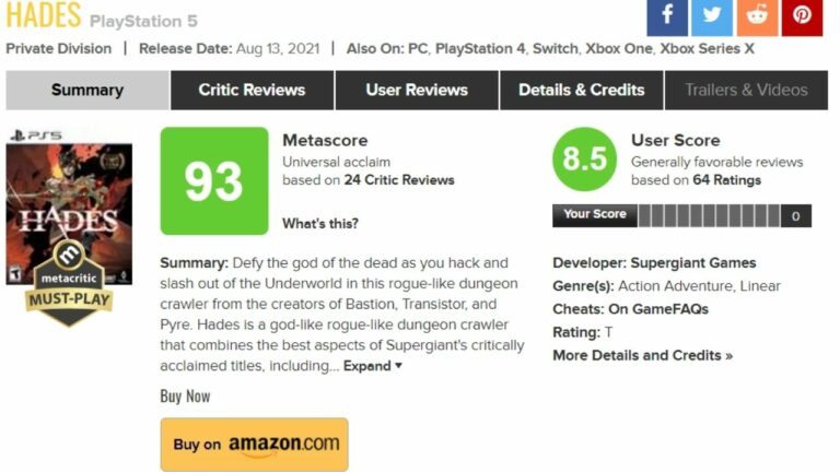 Hades Bags Highest Rated Game Spot on PS5 & Xbox Series