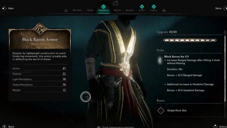 Intimidate The Enemies With Mythical Black Raven Armor In AC Valhalla
