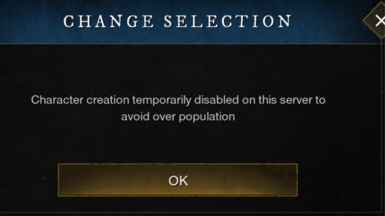Here’s How to Fix Character Creation Disabled Error in New World