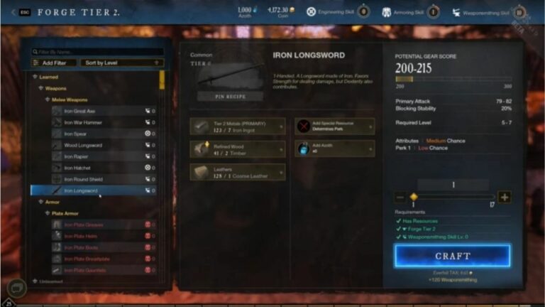 New World Crafting Guide: Wie stellt man jeden Gegenstand in New World her?