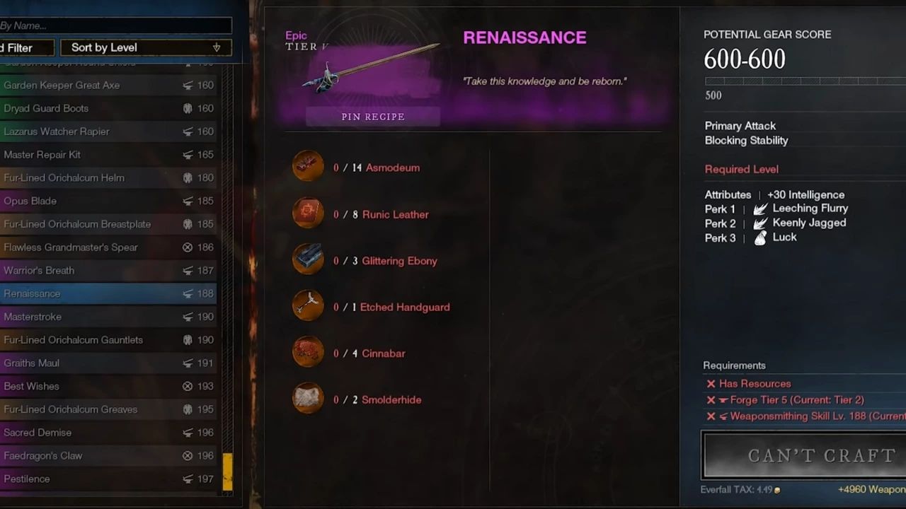 How to get Legendary Weapon Quests In New World? With Crafting