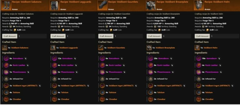 New World Crafting Guide: How to Craft Voidbent Armor in New World?