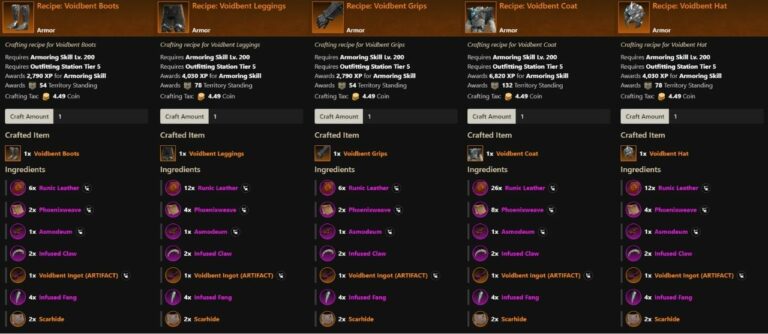 New World Crafting Guide: How to Craft Voidbent Armor in New World?