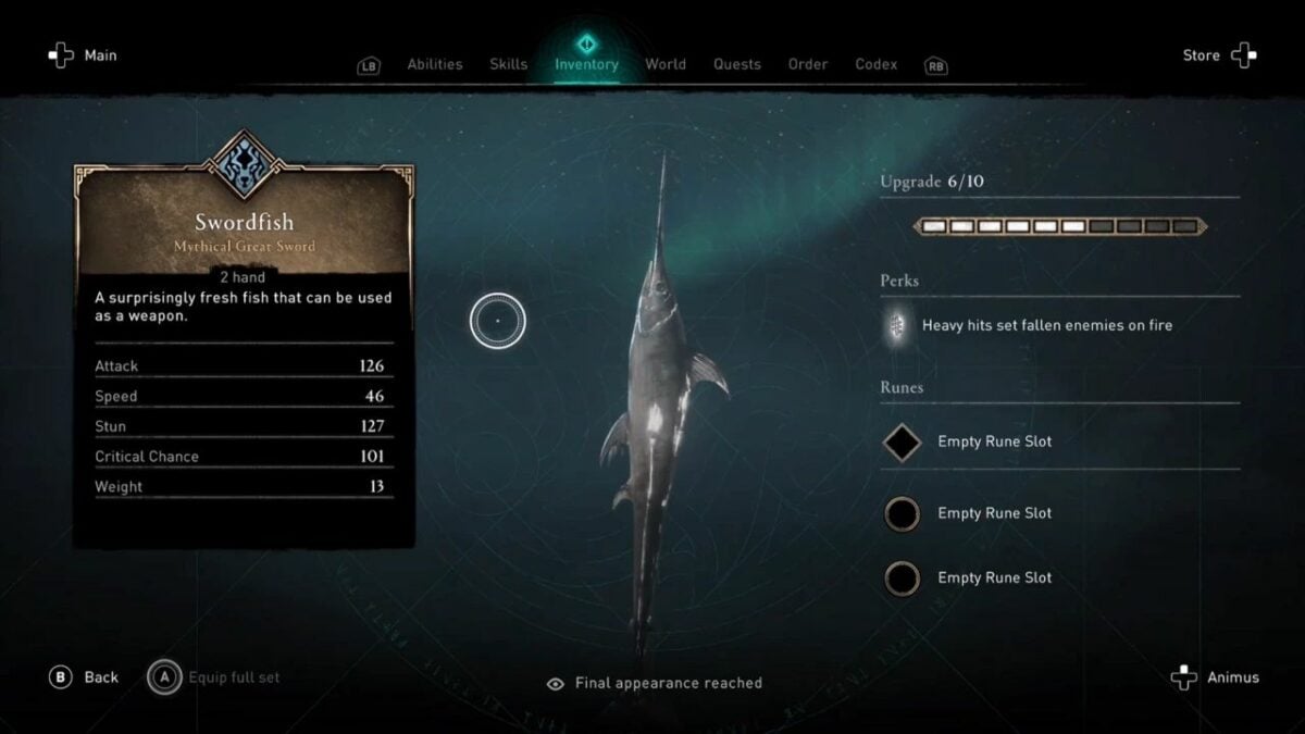 Guia de Assassin's Creed Valhalla: Como obter a grande espada Swordfish?