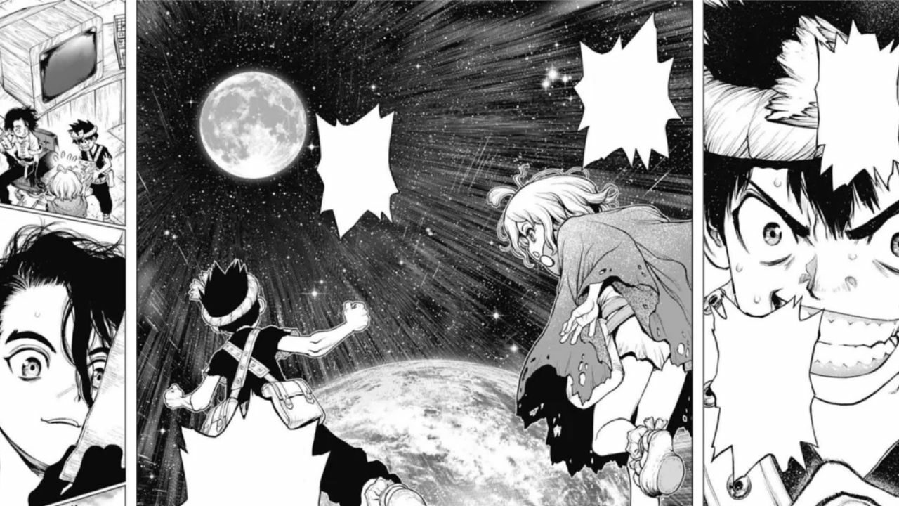 Dr. Stone Manga Kapitel 219 bestimmt die drei Astronauten für das Cover der Weltraummission
