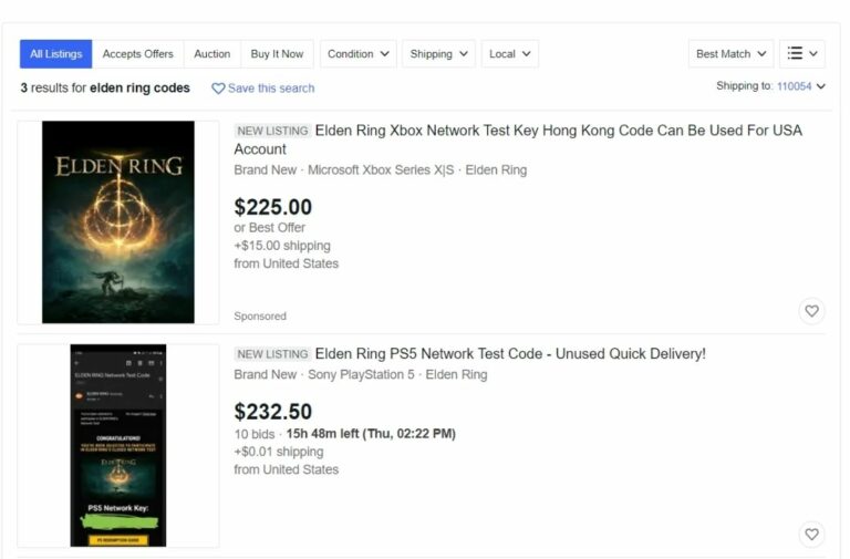 Elden Ring Network Test Codes Appear on eBay Fueling Scalping Efforts