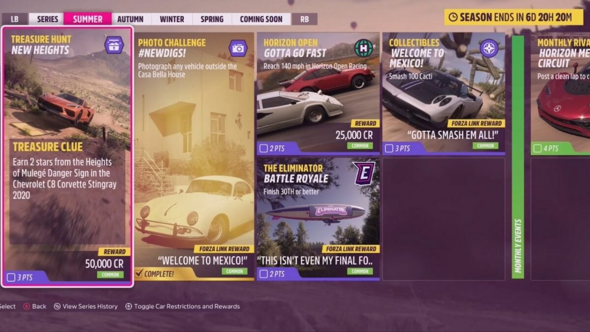 Forza Horizo​​n 5 で新しい高地の宝探しを見つけるにはどうすればよいですか?