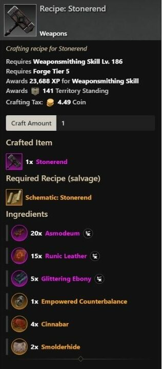 Finding Empowered Counterbalance in New World! Craft Legendary Weapons