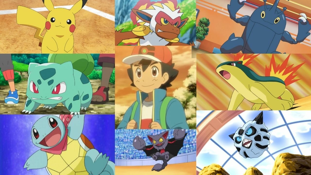 Alle Pokémon von Ash, die er gut trainiert hat, decken ab