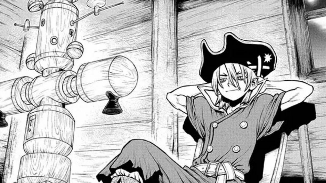 Ryusui Entrusts his Role to Stanley for Moon Mission in Dr. Stone Ch. 221 cover