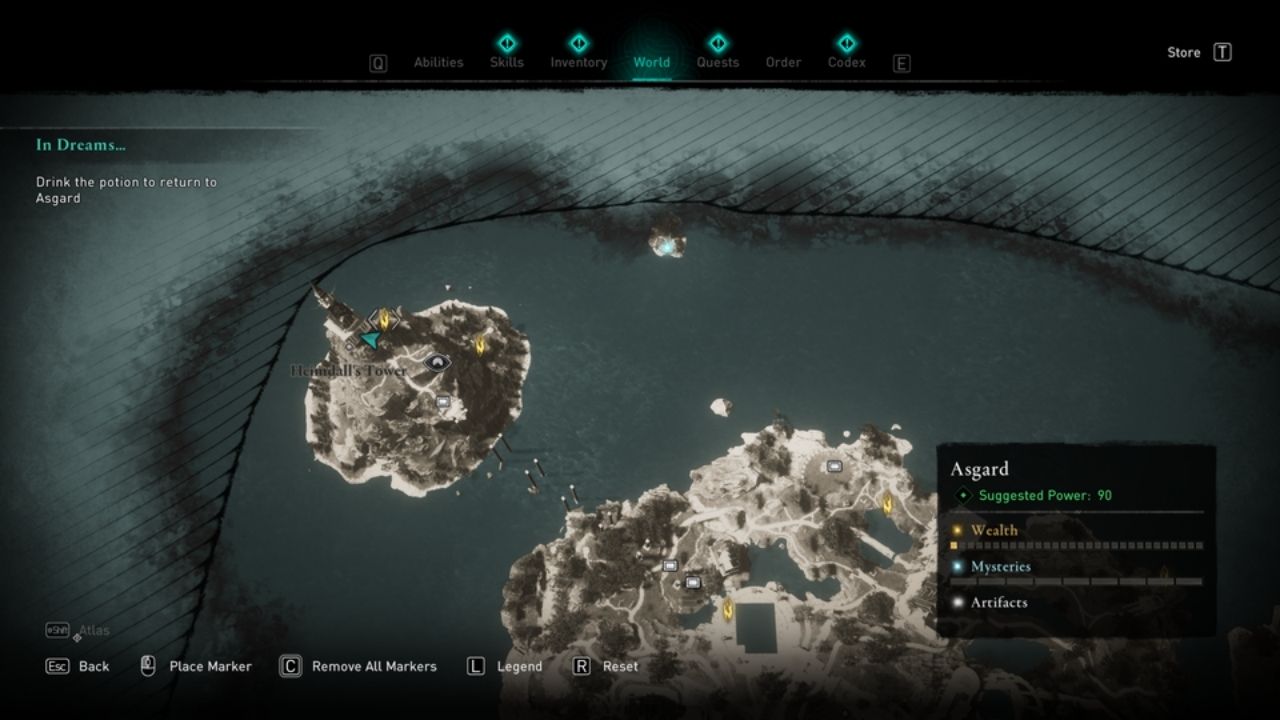 Asgard Wealth Alle Fundorte von Ymirs Tränensteinen im AC Valhalla