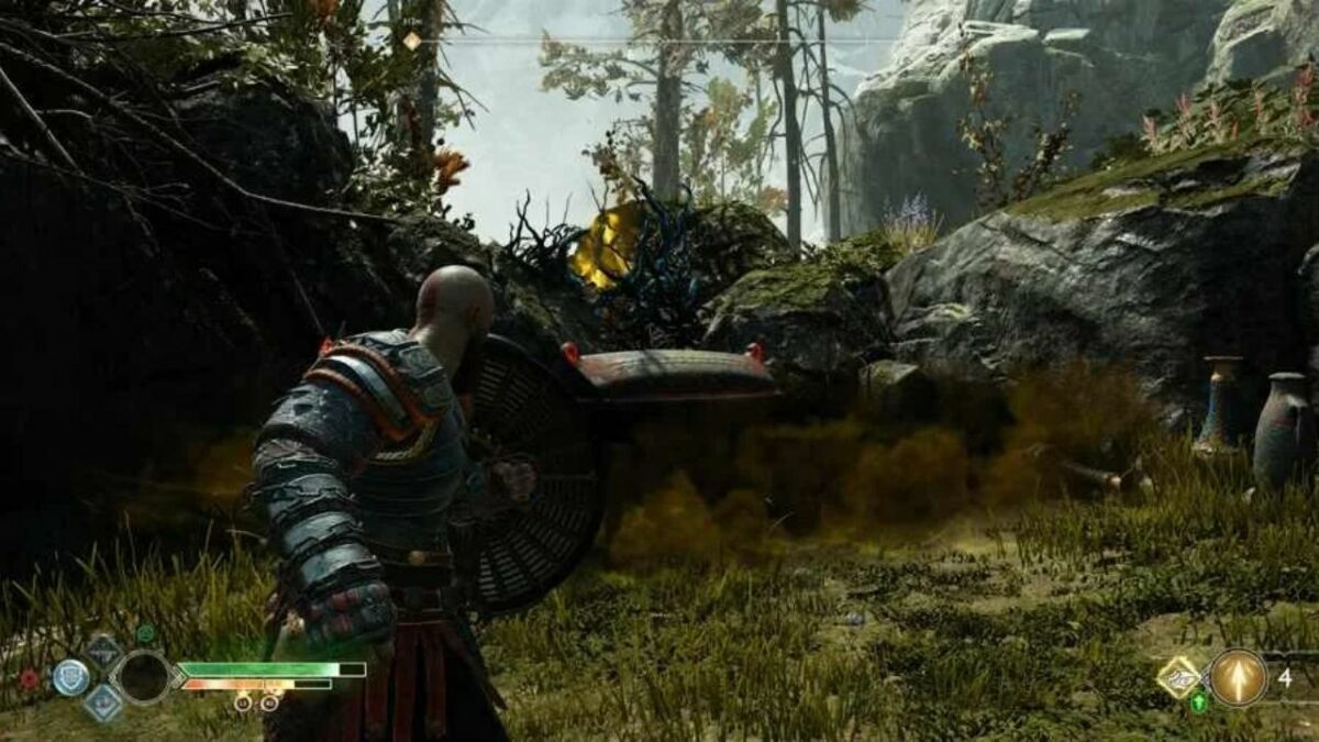 God of War: How to Get Rid of the Blue/Black Vines Blocking the Path?