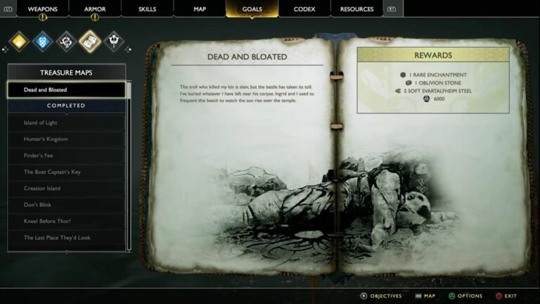 Dead and Bloated Treasure Map Location in God of War 4 - Walkthrough
