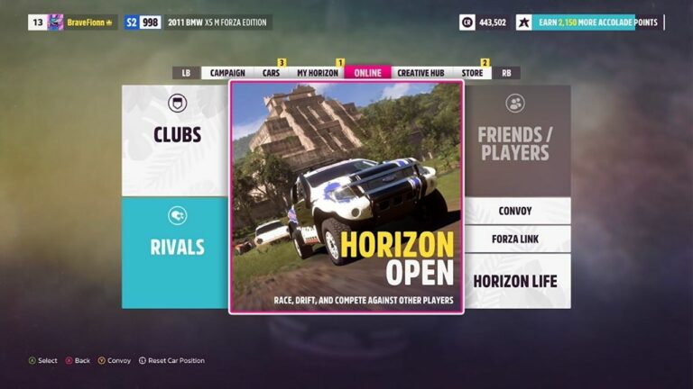 Wie spiele ich den Mehrspielermodus mit Freunden online in Forza Horizon 5?