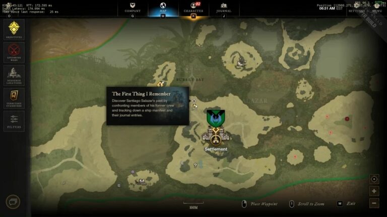 New World: The First Thing I Remember Bug - Where is Santiago Salazar?