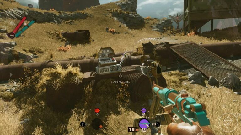 Deathloop – Revealing the control panel to shut Egor’s device down.