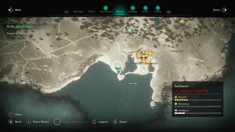 Assassin's Creed Valhalla: localização de todos os mapas do tesouro de Suthsexe