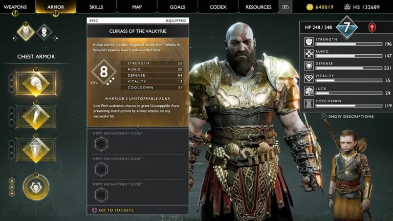 『God of War』のヴァルキリーアーマーセットでクレイトスをバトルウィザードにしよう