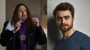 Setfotos zeigen, wie sich Daniel Radcliffe in „Weird Al“ Yankovic verwandelt