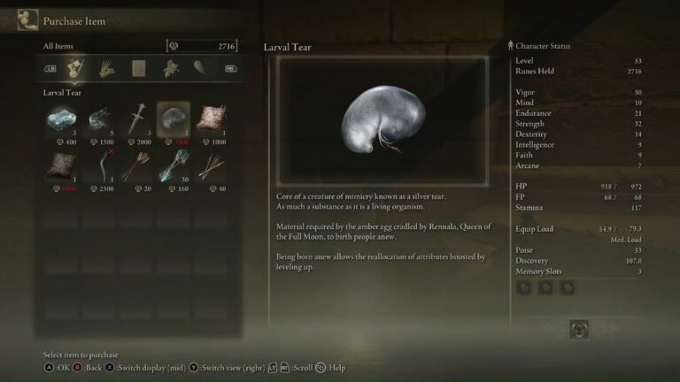 How to respec attribute points in Elden Ring? Larval Tear Location Guide