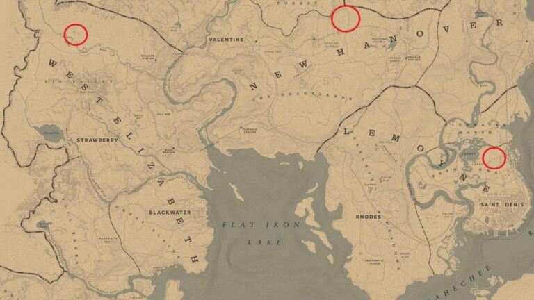 Red Dead Online: Localização dos tesouros de Bluewater Marsh