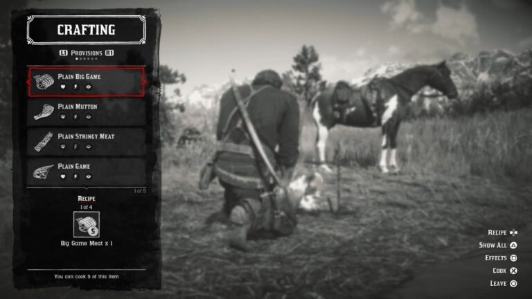 Localização privilegiada de carne em Red Dead Redemption 2! Como encontrar e cozinhar?