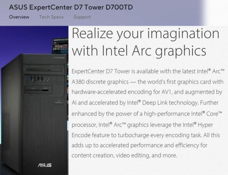 ASUS & MSI To Offer Pre-Built Desktops W/ Intel’s Arc Alchemist GPUs 