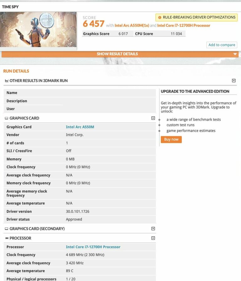 Intel Arc A770M And A550M's First 3DMark Test Scores Emerge Marking Their Entry To The Testing Stage