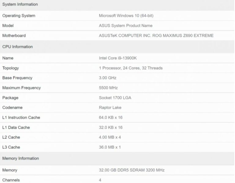 Intel’s Core i9-13900K CPU Makes Its First Appearance on Geekbench 