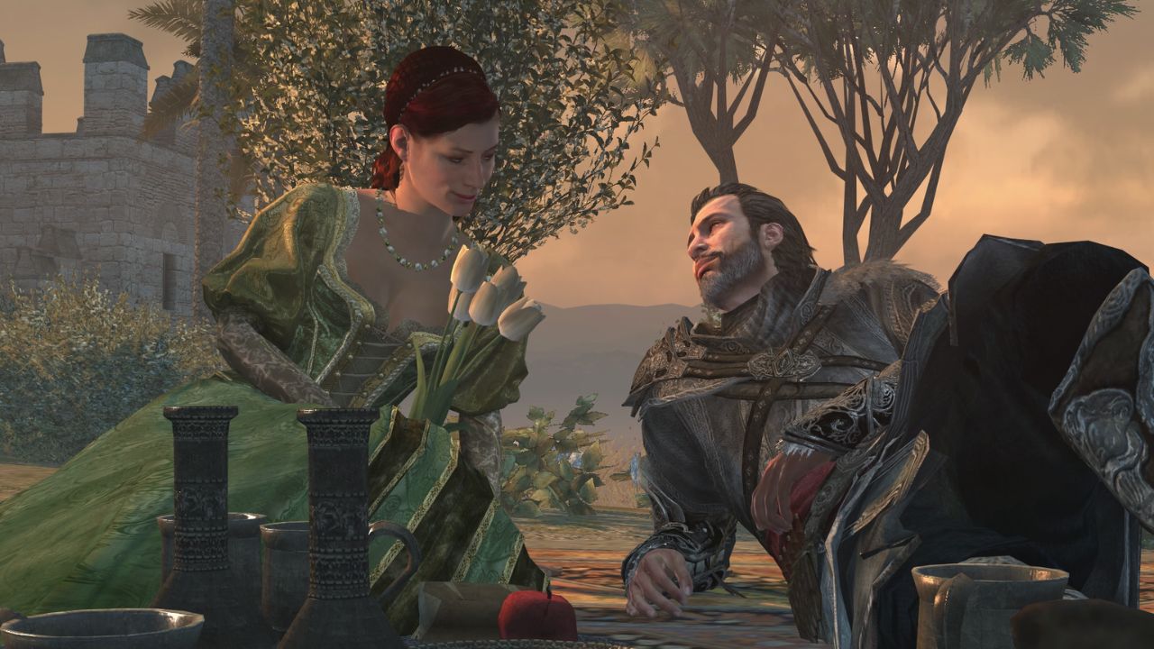 Ezio se casa com Sofia e eles têm um filho juntos? – Capa de Assassin's Creed