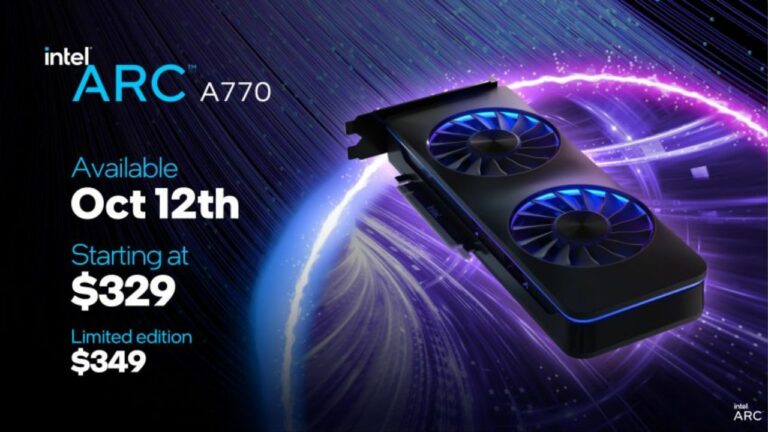 Intel Reveals MSRP of A770 GPU Available in Two Memory Variants 