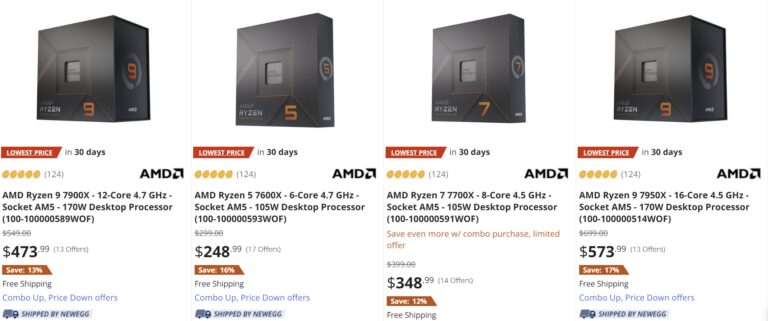 Newegg Offers Huge Black Friday Discounts on AMD Ryzen 7000 Series