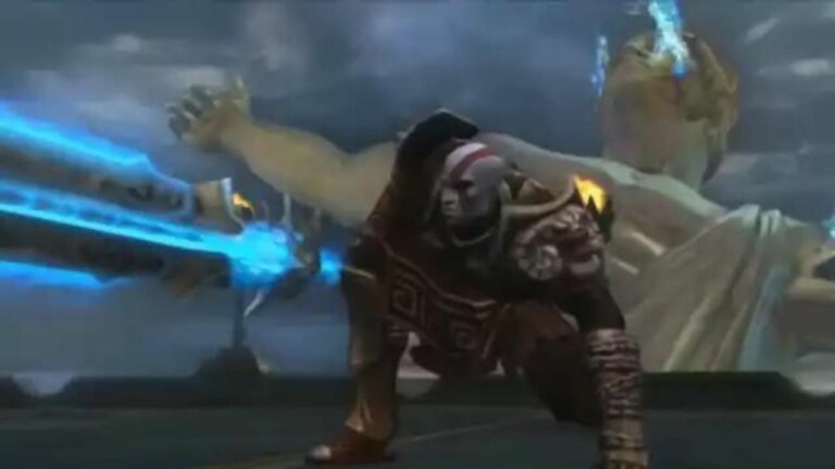 Kratos mata Colossus com as Lâminas do Olimpo