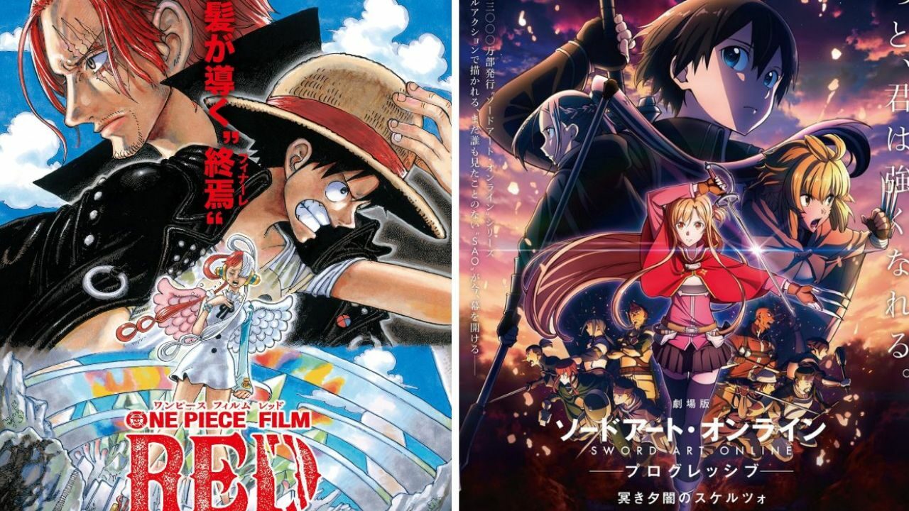 „One Piece Film: Red“ liegt an der Spitze und „SAO: Progressive“ folgt auf dem zweiten Cover