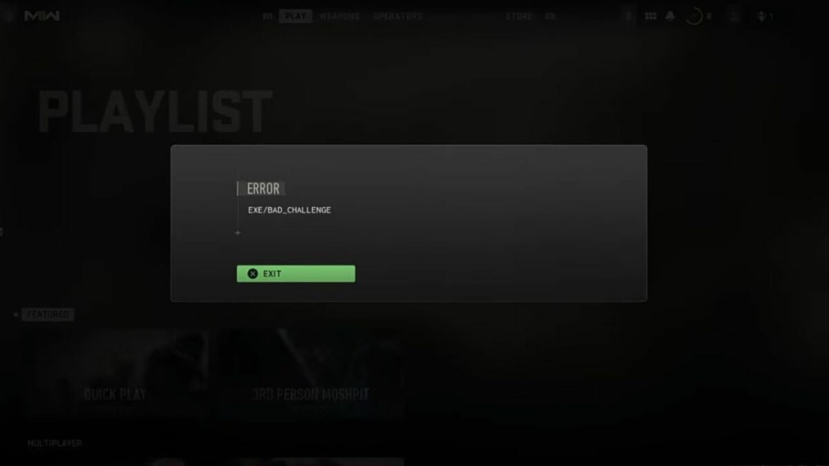 Ways to Fix "exe/bad_challenge" Error — Call of Duty: Modern Warfare 2